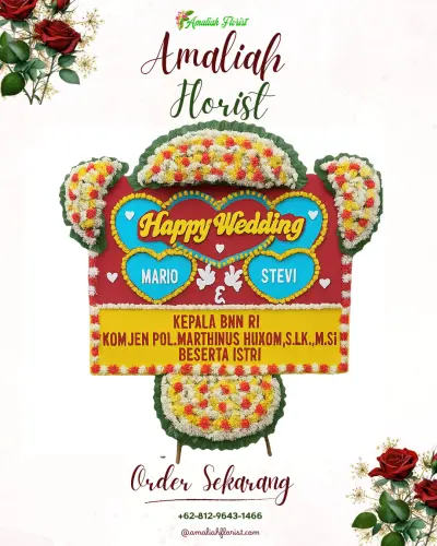 Karangan Papan Bunga Pernikahan di Mesjid